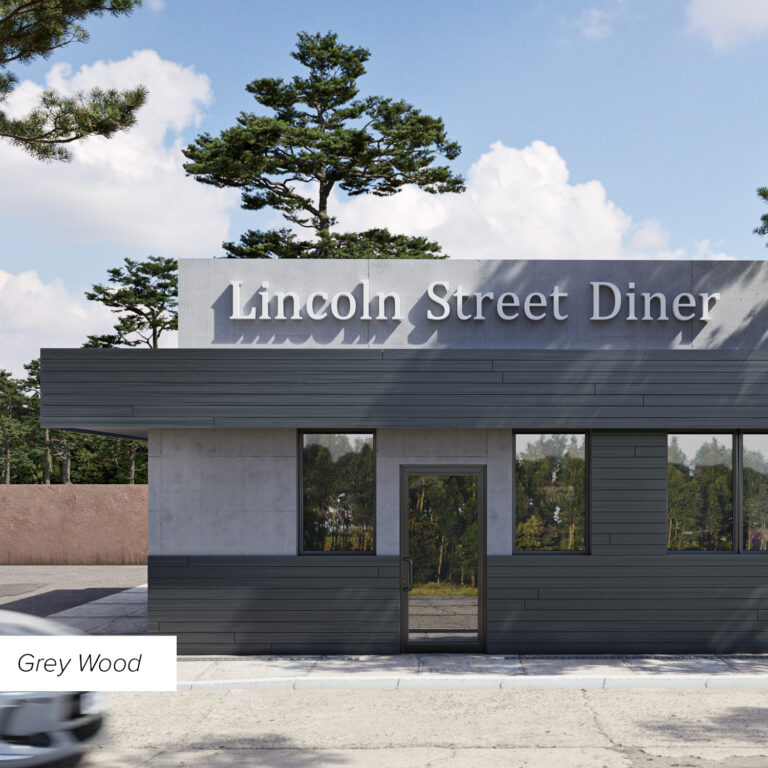 Envision composite decking being used as cladding on a diner.